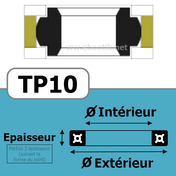 JOINT TETE DE PISTON 50x40x8 TP10 BRN