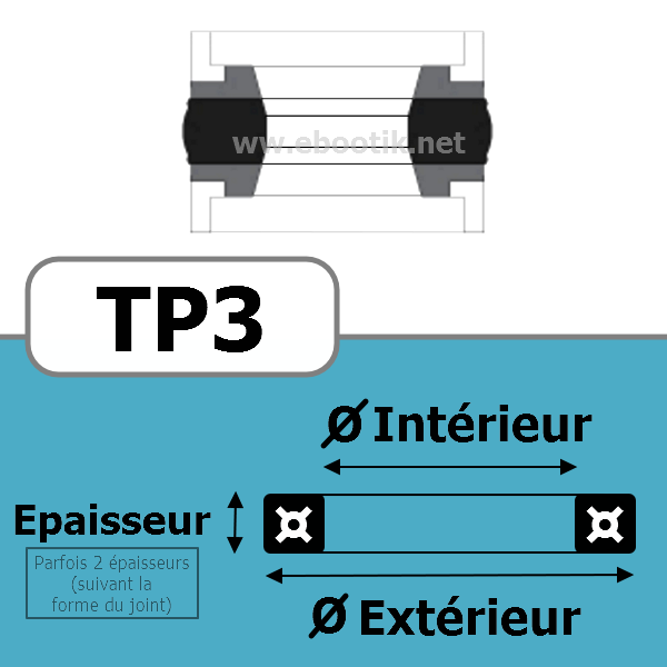 JOINT TETE DE PISTON 75x55x31x7 TP3 NBR/Nitrile