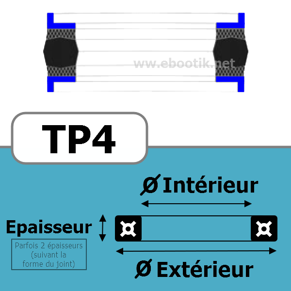 JOINT TETE DE PISTON 95x75x31x7 TP4 NBR/Nitrile