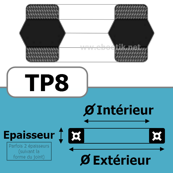 JOINT TETE DE PISTON 55x40x19 TP8 NBR/Nitrile