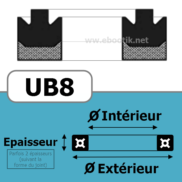 JOINT U / PISTON 45X60X9.5 UB8 NBR/Nitrile UB999