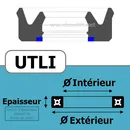 JOINT U / PISTON 36X46X8 UTLI  UT PU/Polyuréthane Bleu 94