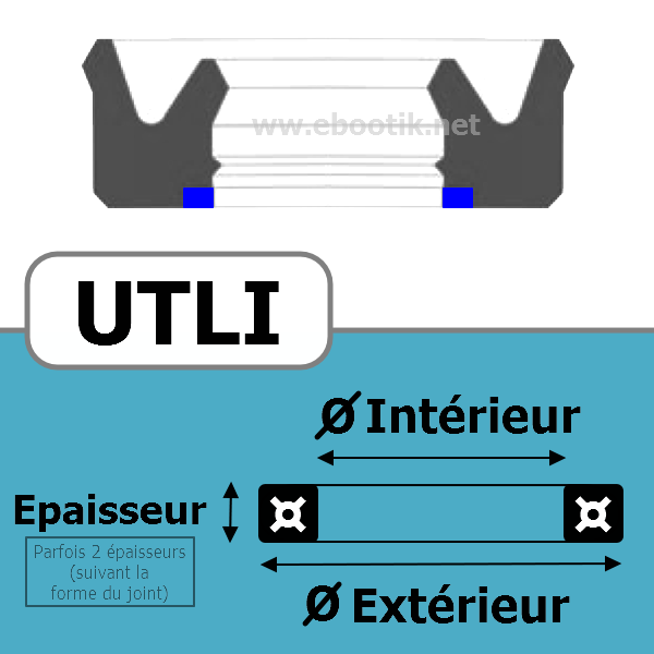 JOINT U / PISTON 36X46X8 UTLI  UT PU/Polyuréthane Bleu 94