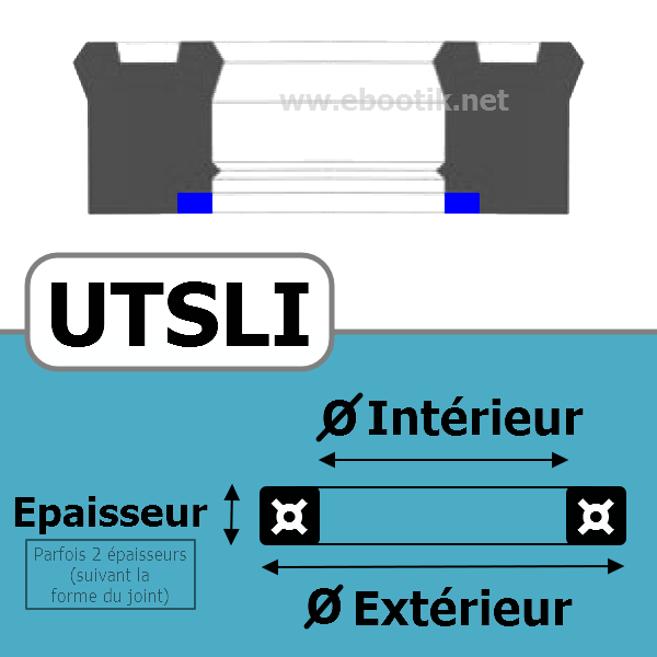 JOINT U / PISTON 70X80X7 UTSLI  UT PU/Polyuréthane Bleu 94