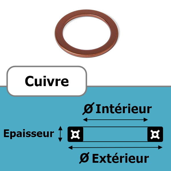 RONDELLE 6.30x9.00x1.00 CUIVRE